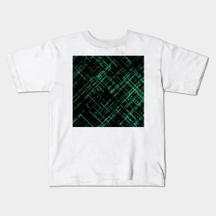 Criss-cross Pattern, Green Kids T-Shirt